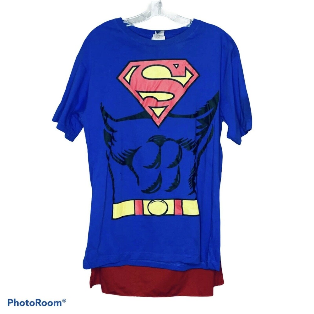 Rubies Superman Women's T-Shirt Red Cape Crew Neck Halloween‎ Costume M
